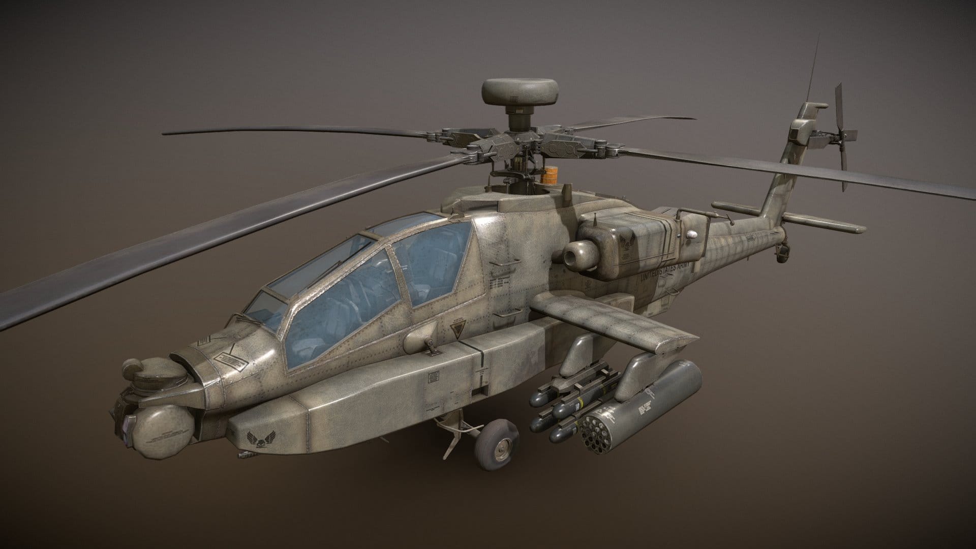 AH-64D Apache Longbow Low Poly