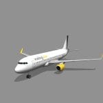 airbus a320 200e vueling airlines lowpoly 3d model