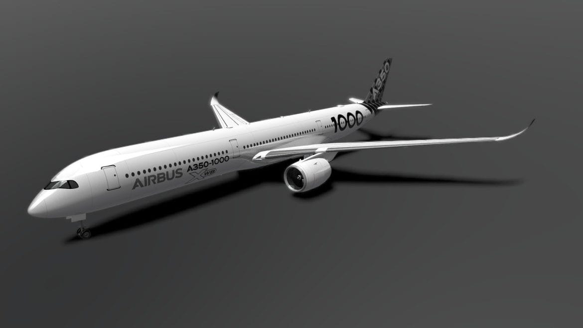 airbus xwb a350 1000 3d model