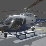 As350 Lapd Helicopter 3d Model - AS350 LAPD Helicopter 3D Model with black and white police livery and mission equipment