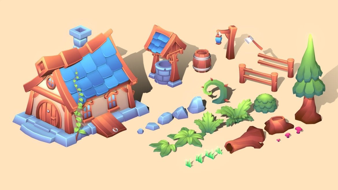 asset set gradient forest 3d model