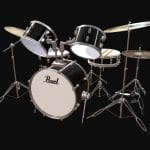 Bateria Pearl 3d Model - High-detail Bateria Pearl drum kit 3D model showcasing cymbals, toms, snare, and bass drum.