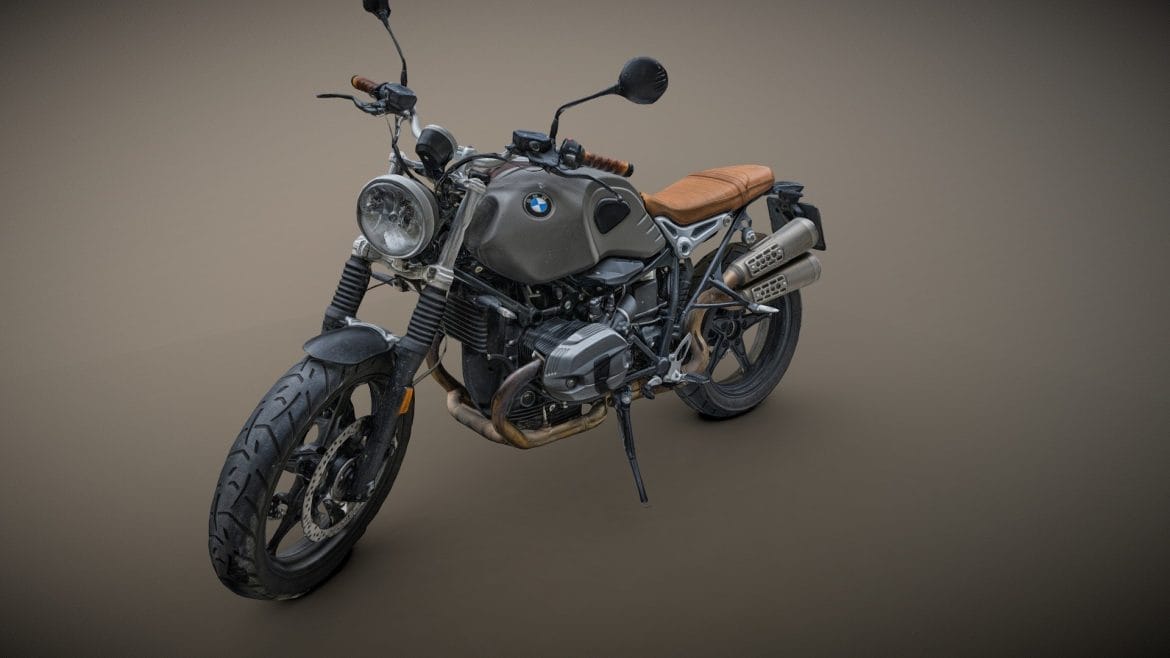 bmw r ninet motorbike raw photogrammetry matcap 3d model