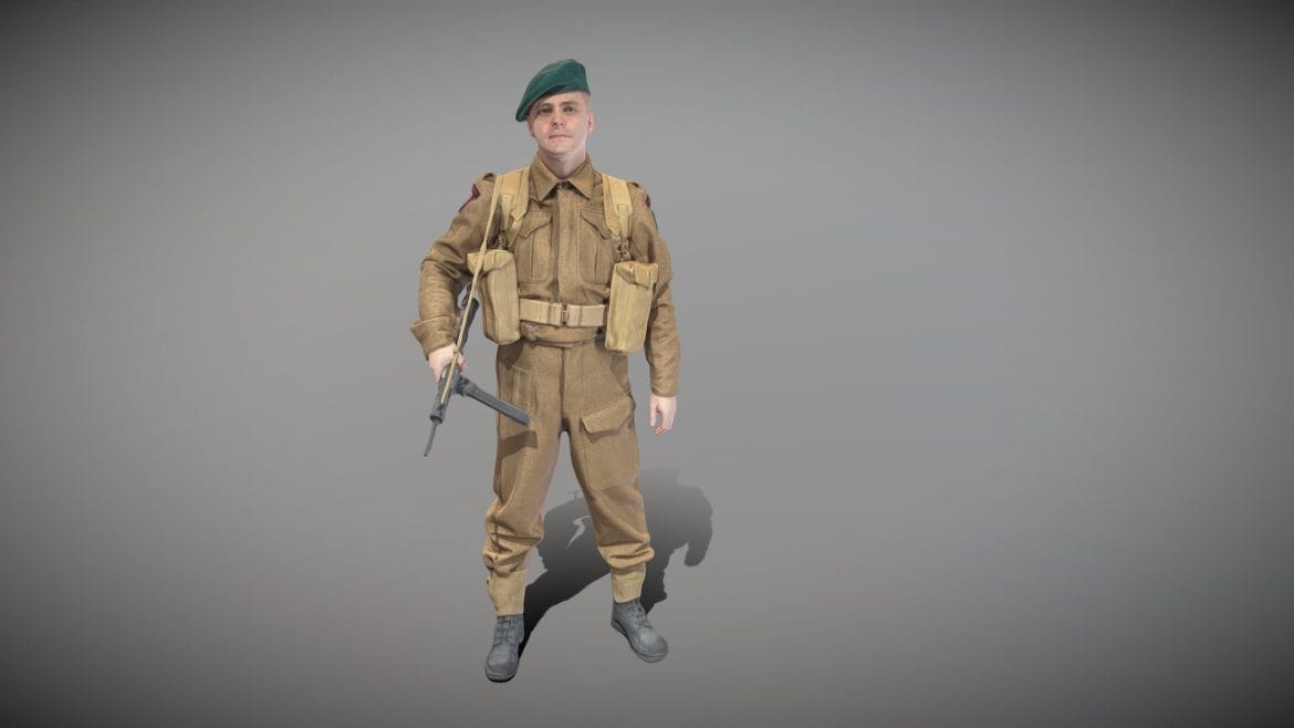 british commando character from world war 2 43 3d model