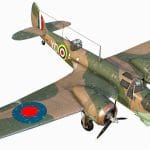 Bristol Blenheim Bomber 3d Model - Highly detailed 3D model of the British Light Bomber Bristol Blenheim Mk IV, showcasing its iconic design and wartime features.