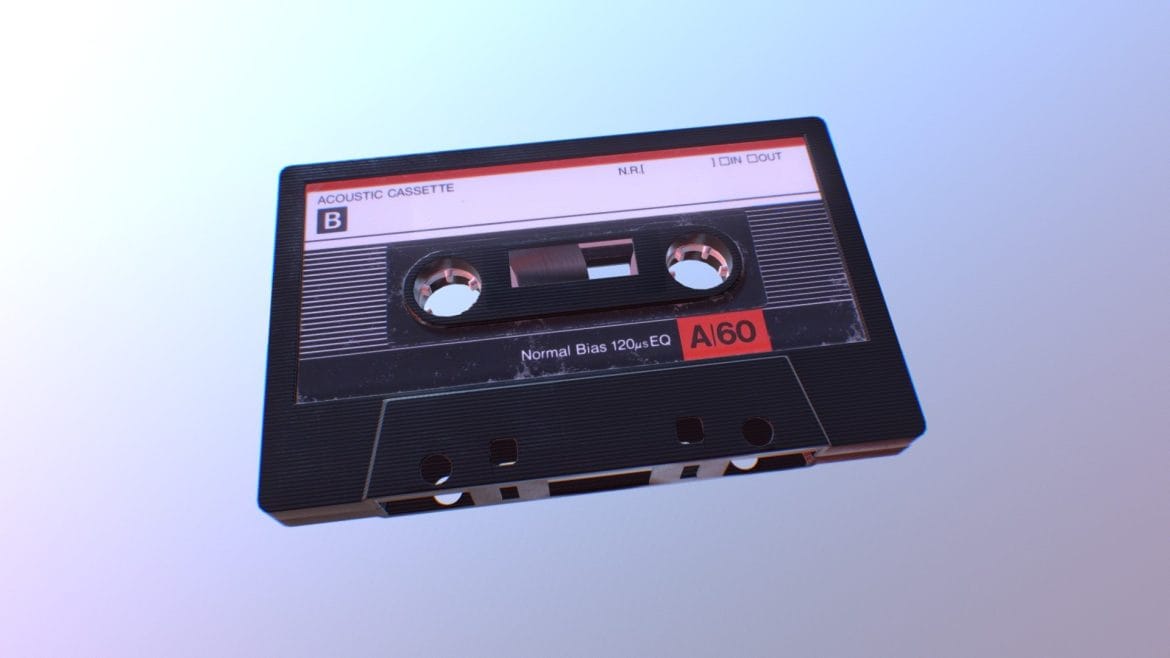Retro Cassette Tape 3d Model - Highly detailed retro cassette tape 3D model with realistic textures and vintage design.