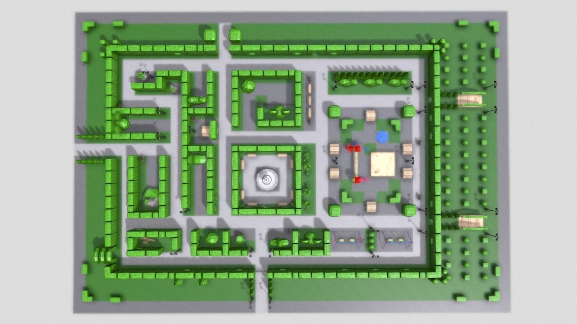 city park maze amp playground 3d model