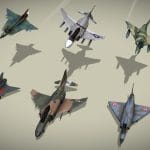 Cold War fighters lowpoly set A: 3+3