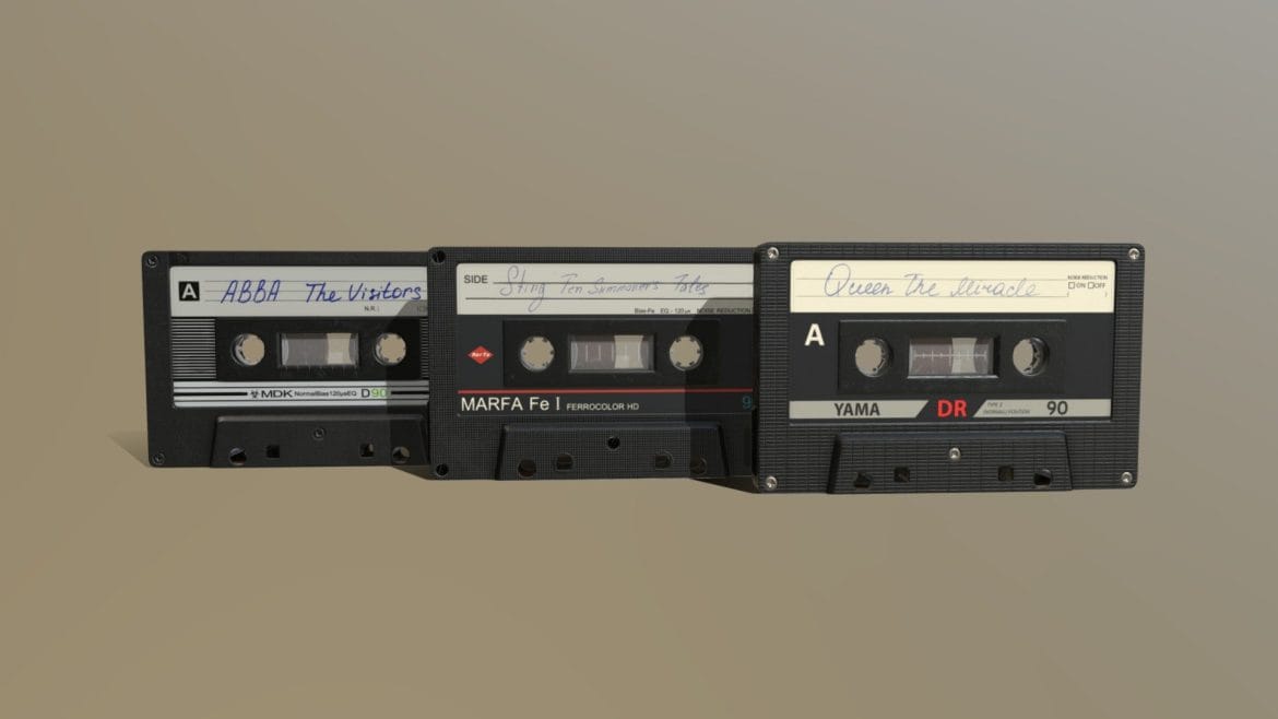 compact cassette pack of 3 3d model