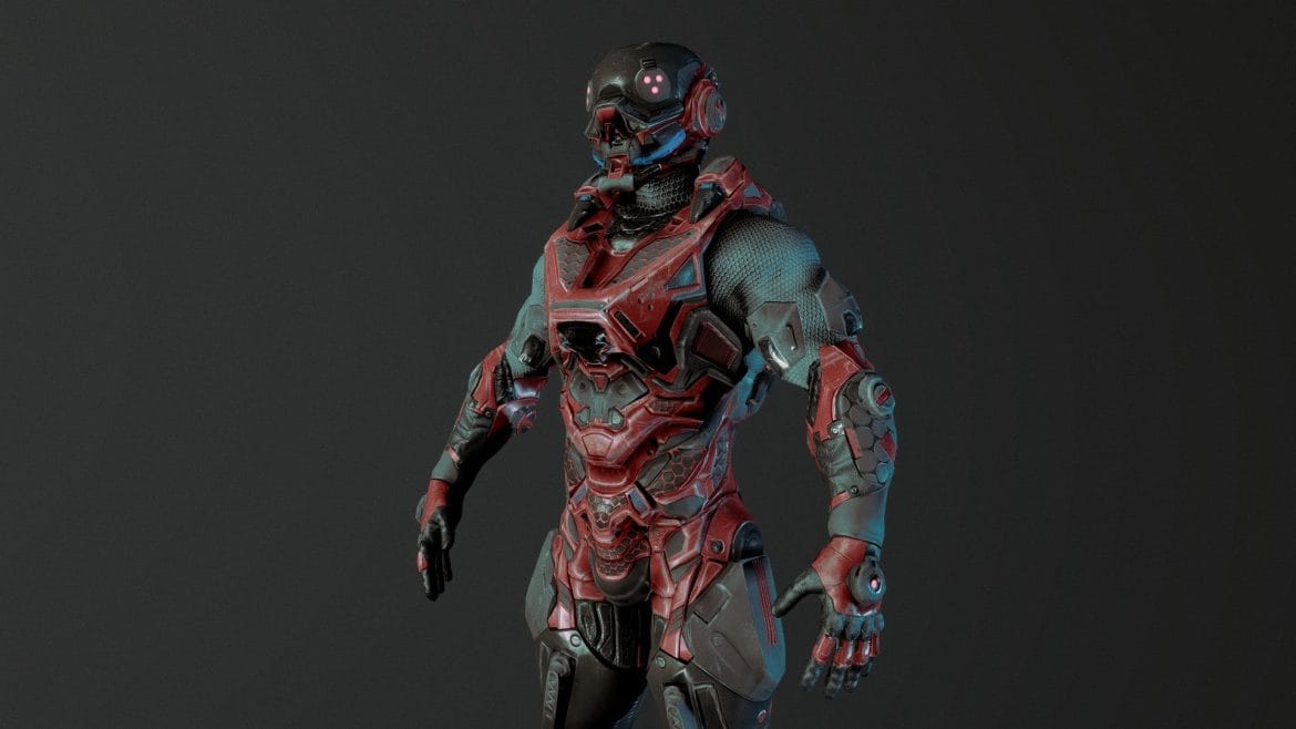 cybernetist game ready rigged character 3d model