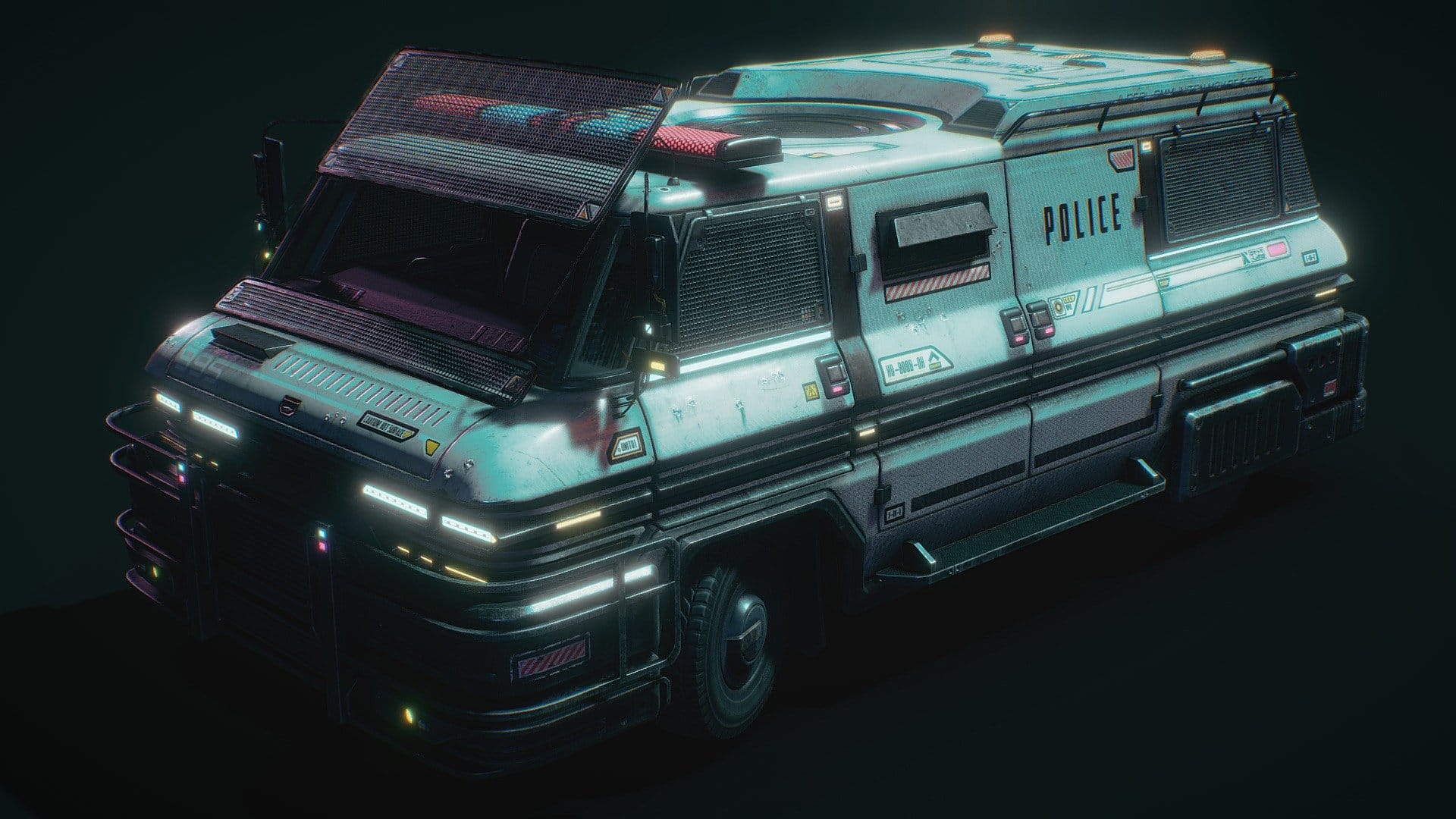 Cyberpunk Riot Police Van