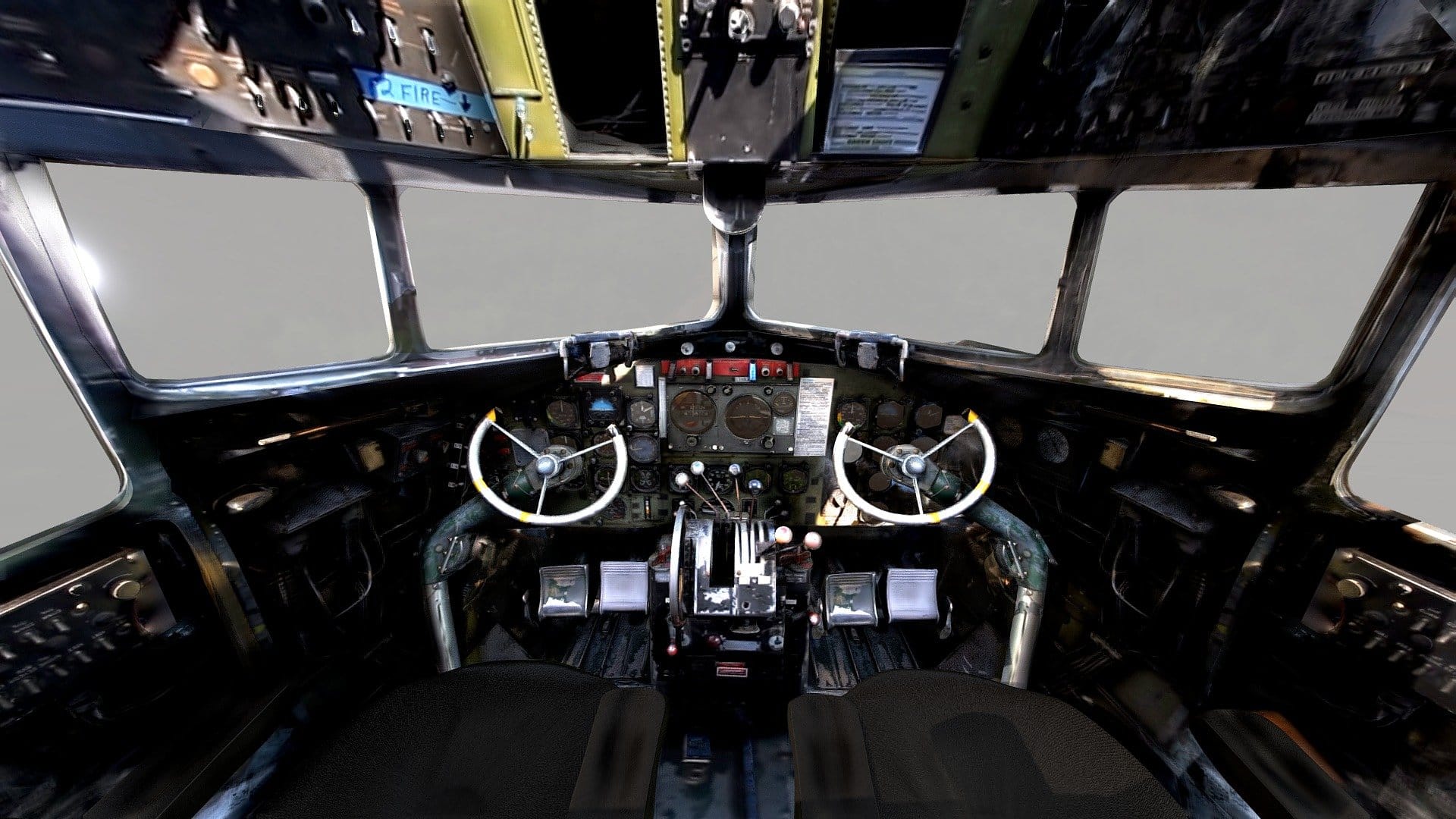 (DC3 C-47) World War 2 Airplane Cockpit