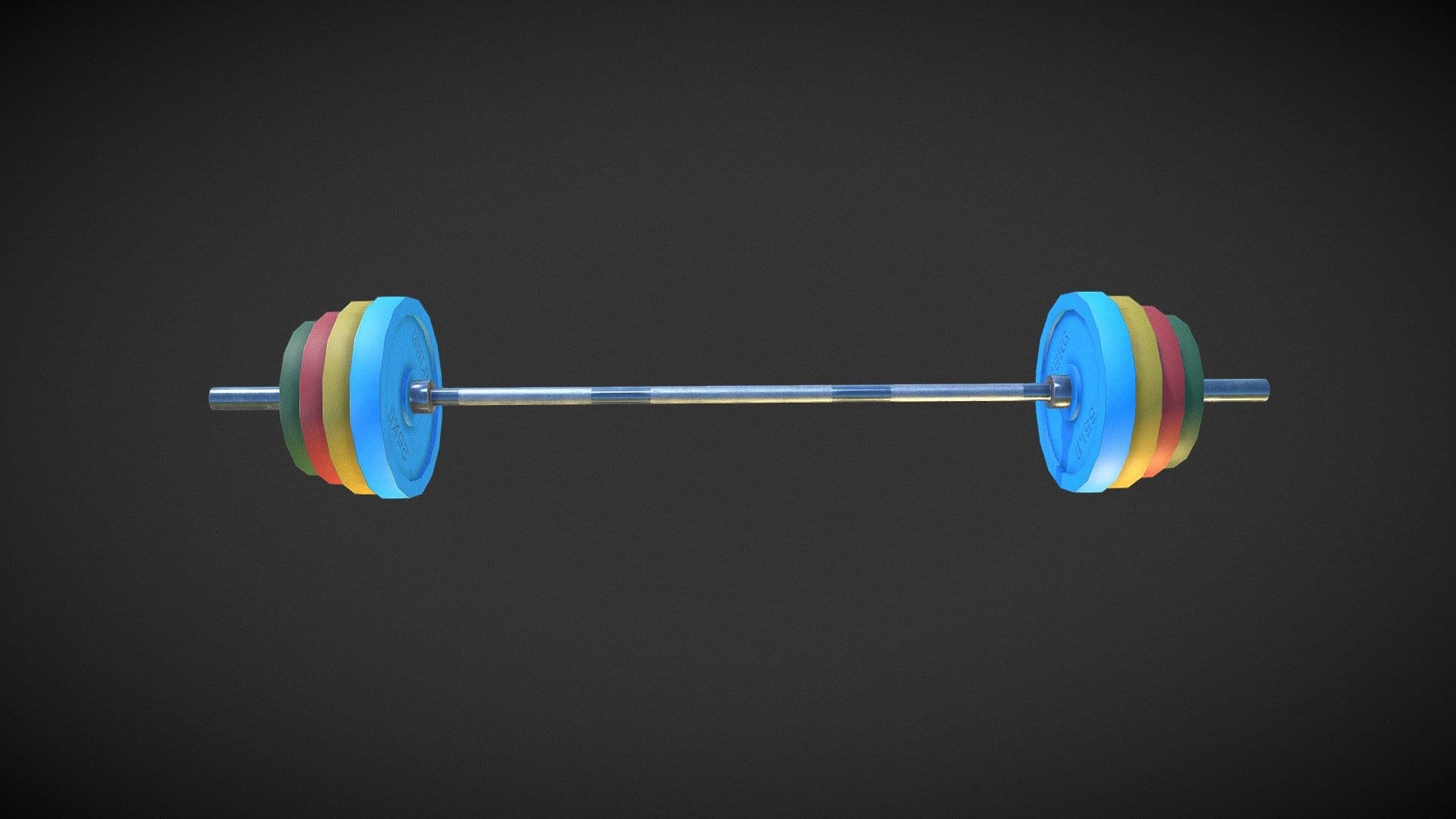 Gym Barbell & Weight Plates – Low Poly