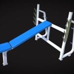 gym incline bench press machine low poly 3d model
