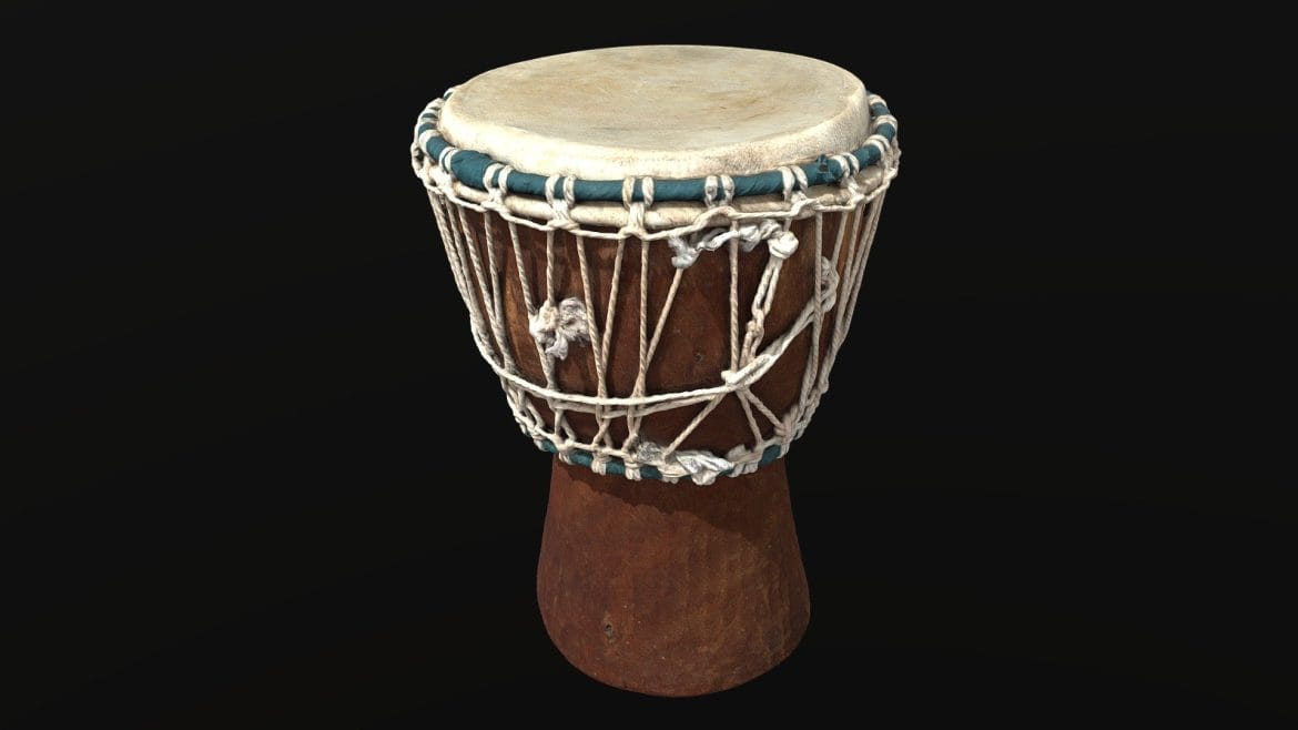 handmade african drum 3d model