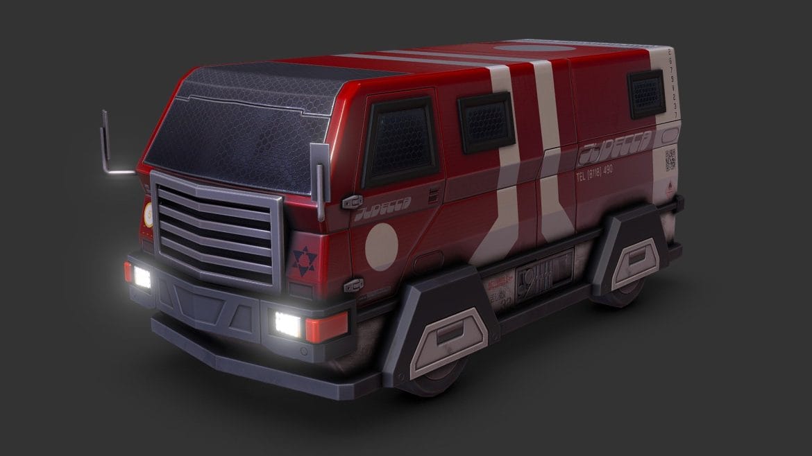 heavy cyberpunk van 3d model