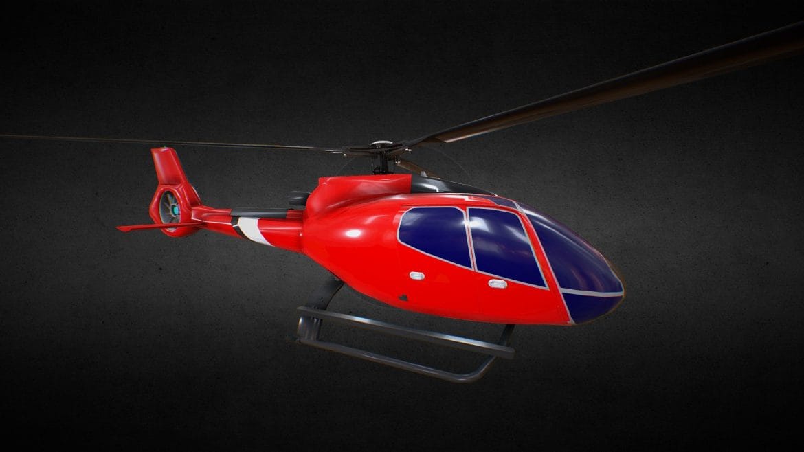 helicopter is animated 3d model