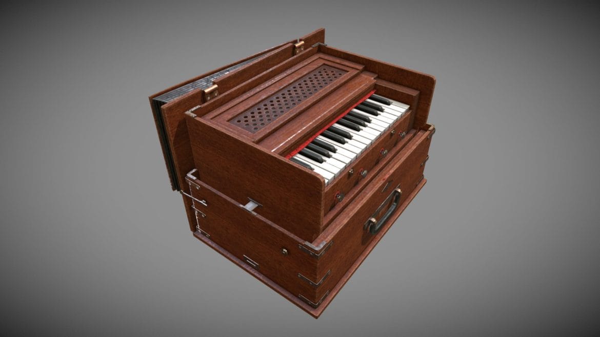 indian harmonium 3d model