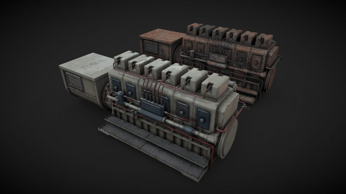 industrial diesel generator 3d model