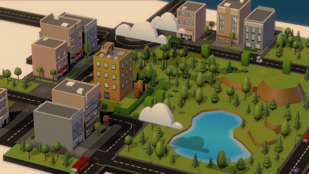 isoland isometric town 3d model
