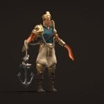kraken godess army high commander styled pose 3d model