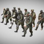 Low poly Army Man Character Pack Animated