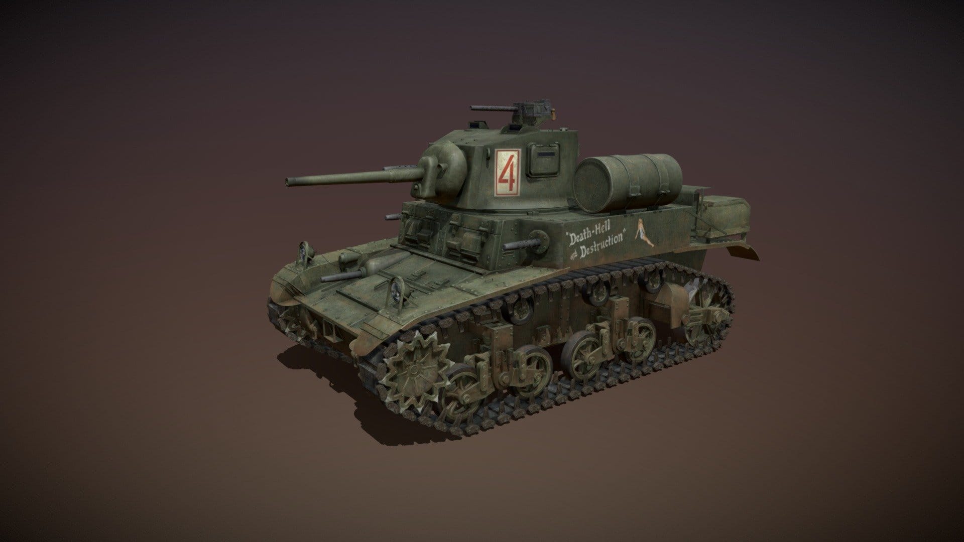 M3A1 Light Tank – Death-Hell and Destruction