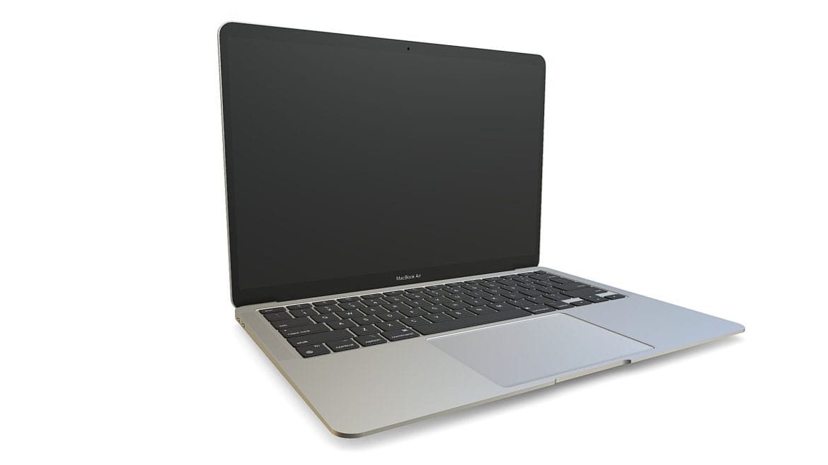 Macbook Air 2020 3d Model - photorealistic macbook air 2020 3d model with detailed m1 chip design