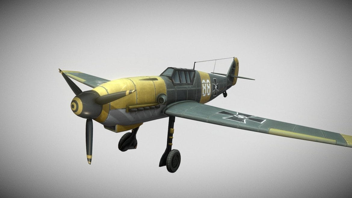 messerschmitt bf 109 hand painted 3d model