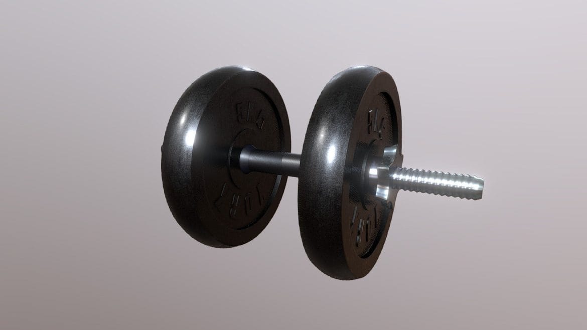 metal dumbbells 3d model