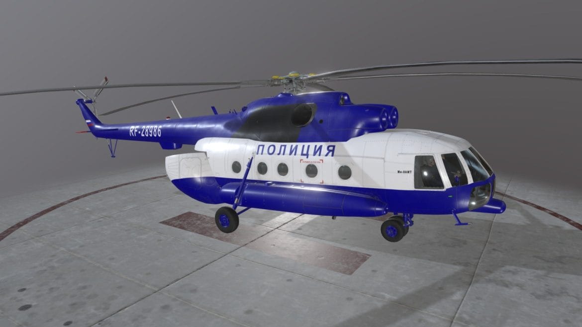 mi 8amt russian police animated 3d model