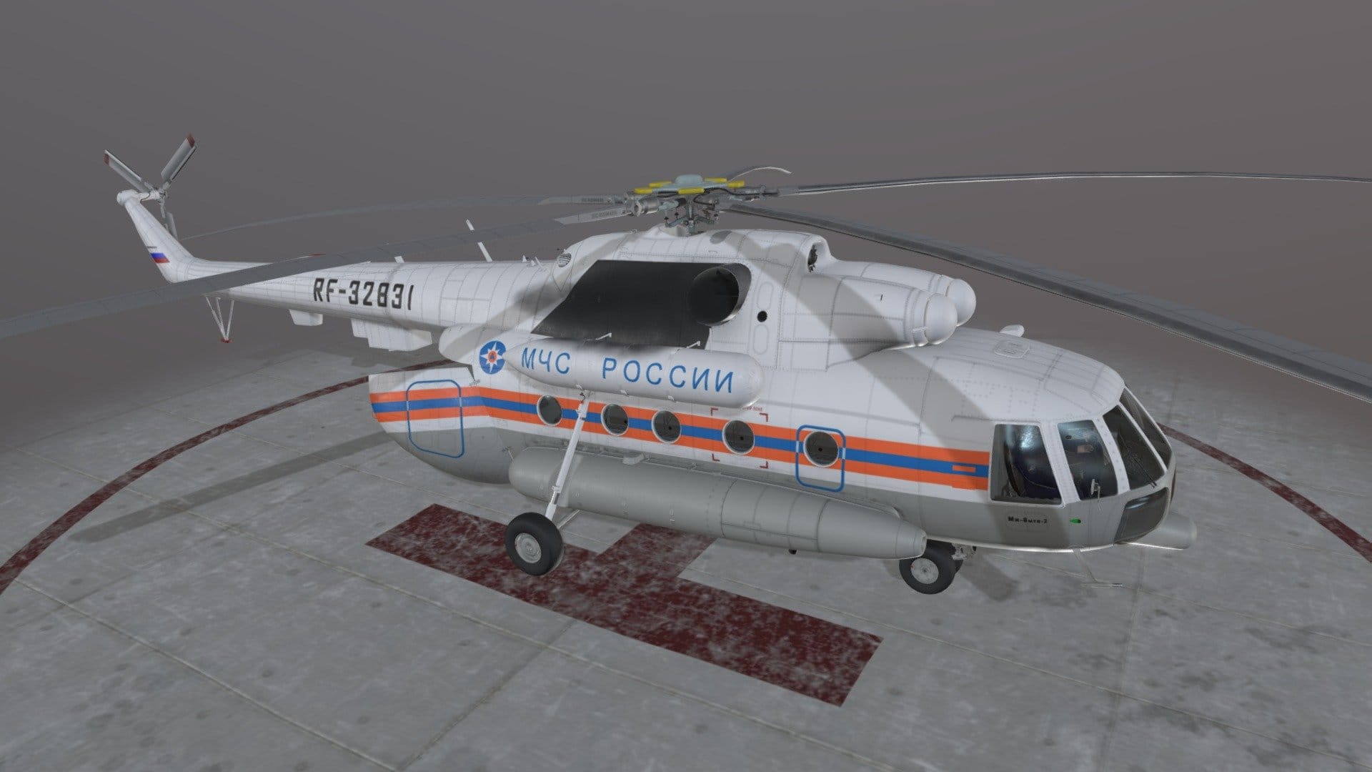 Mi-8MTV Russian Emercom Animated