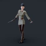 Military Girl Game Ready Low Poly 3D Model
