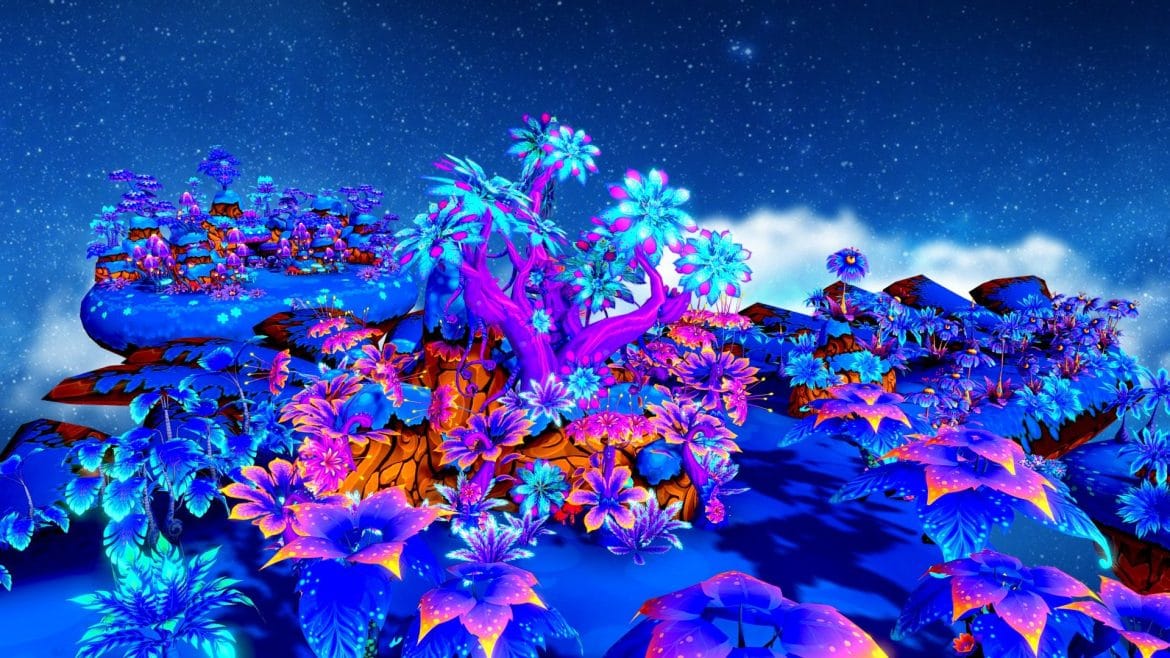 mystic forest land for mysterious plants 3d model