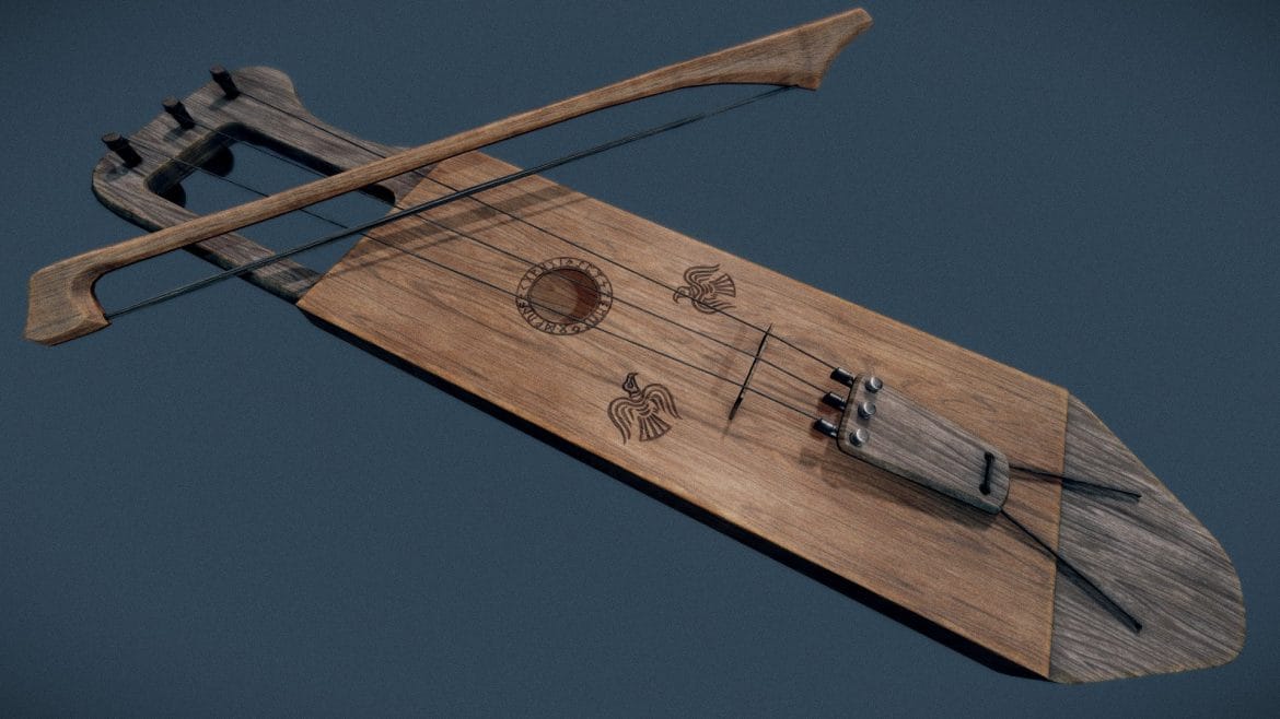 nordic tagelharpa hugin munin pbr 3d model