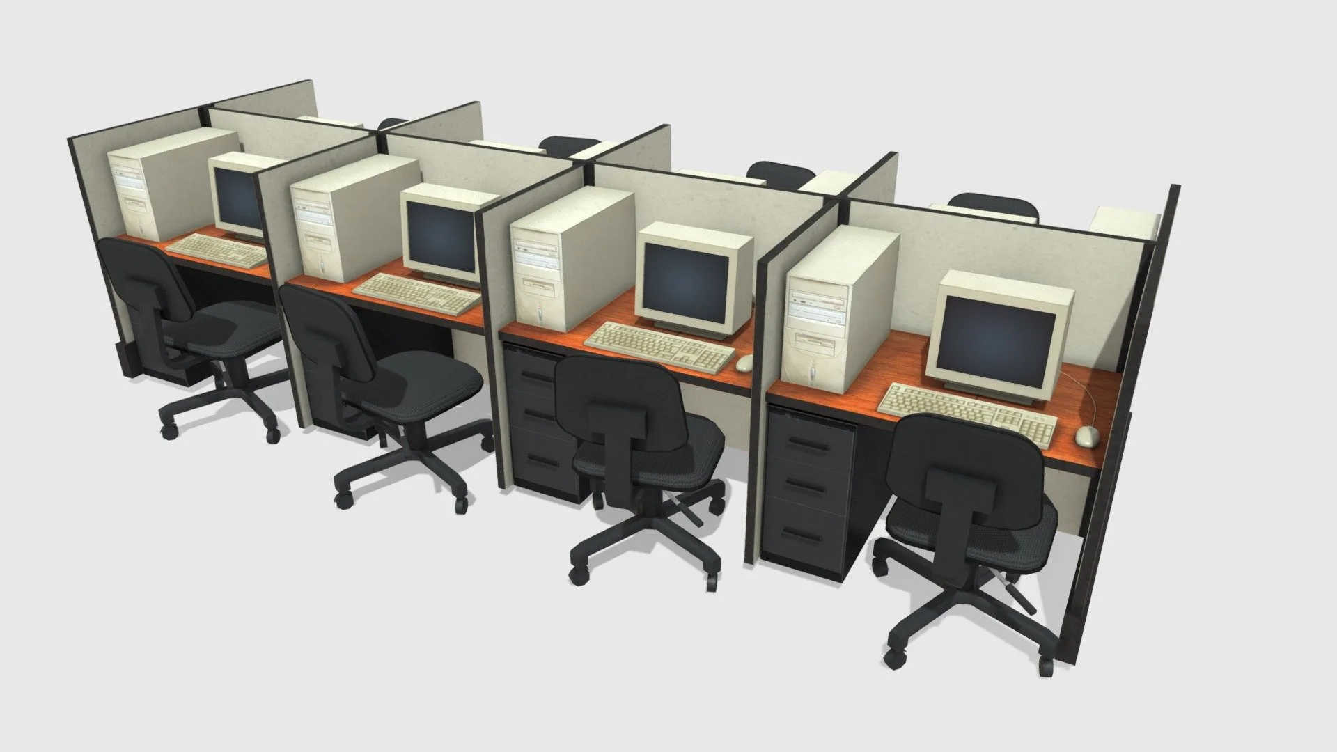 Office Computers – Low Poly