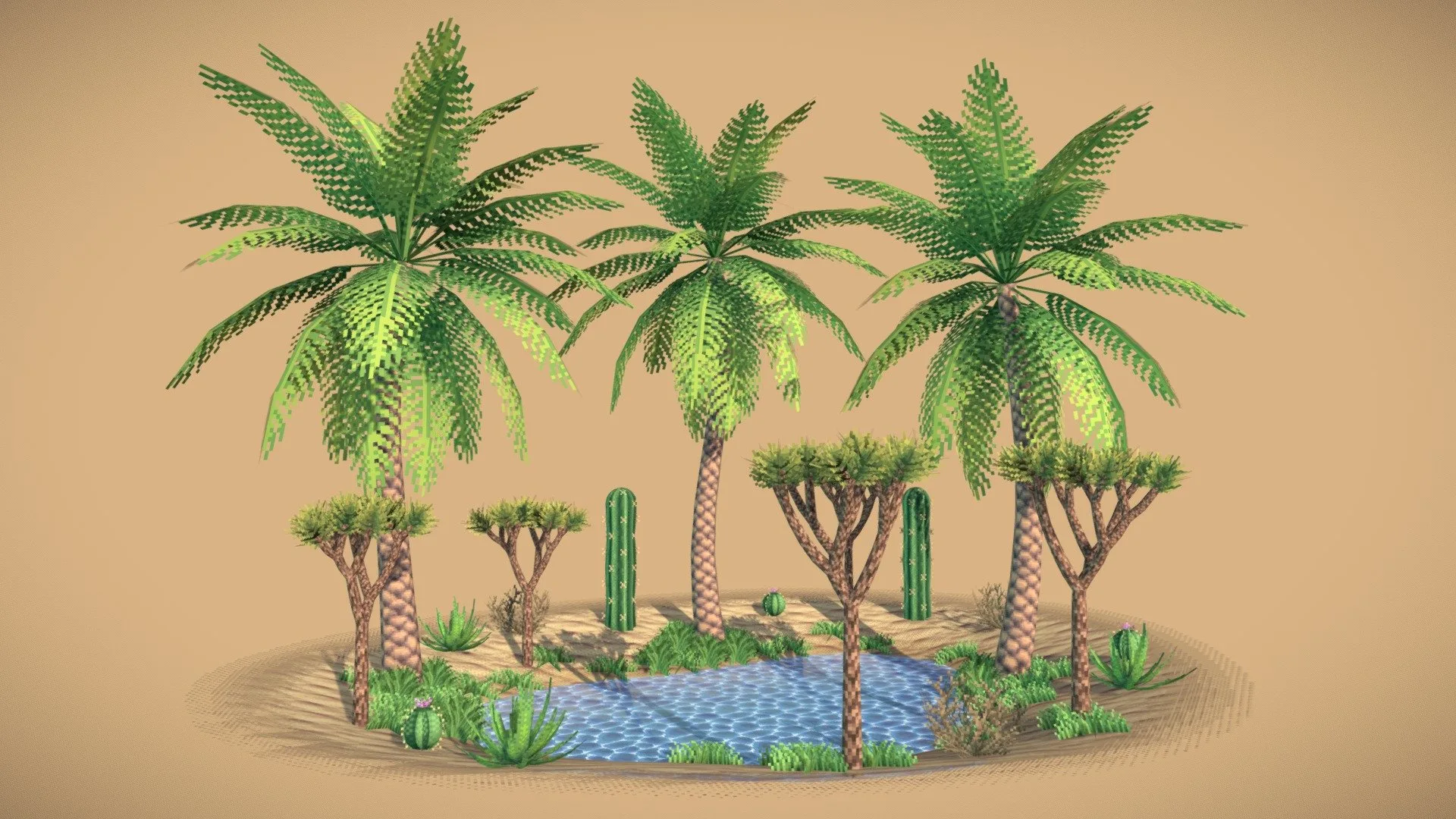 Pixel Art Desert Oasis