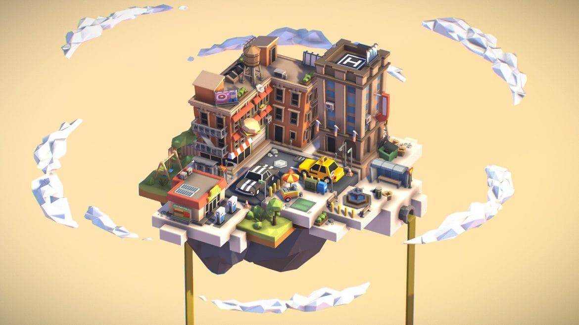 polygon mini city pack 3d model