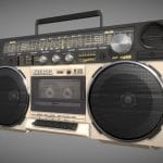 retro boom box ghetto blaster 3d model
