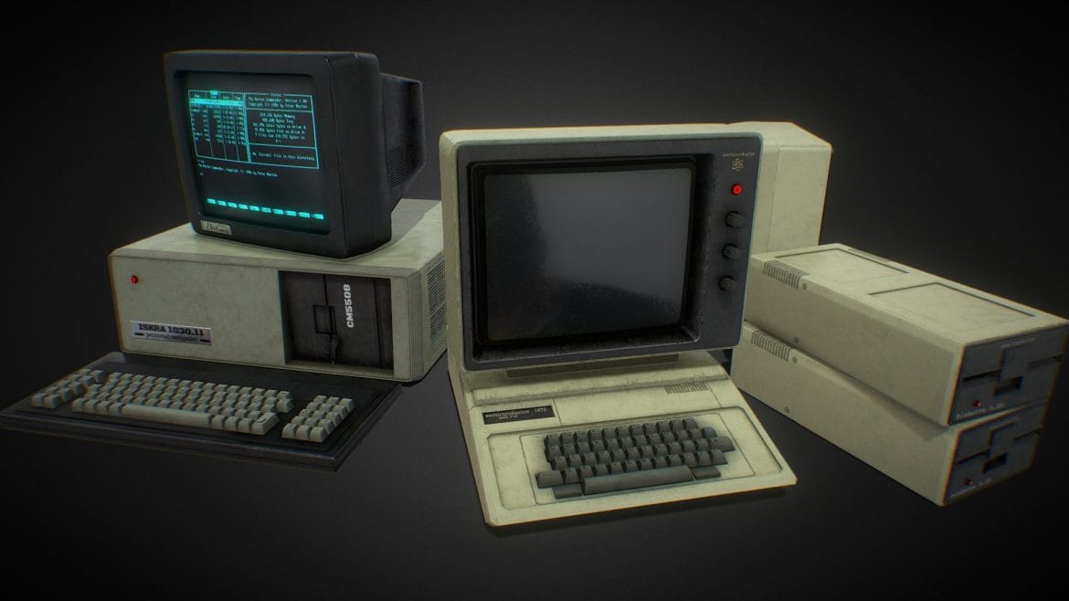 retro computers 3d model