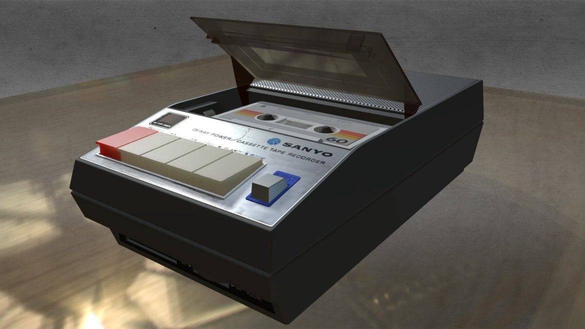 sanyo cassete tape recorder 3d model