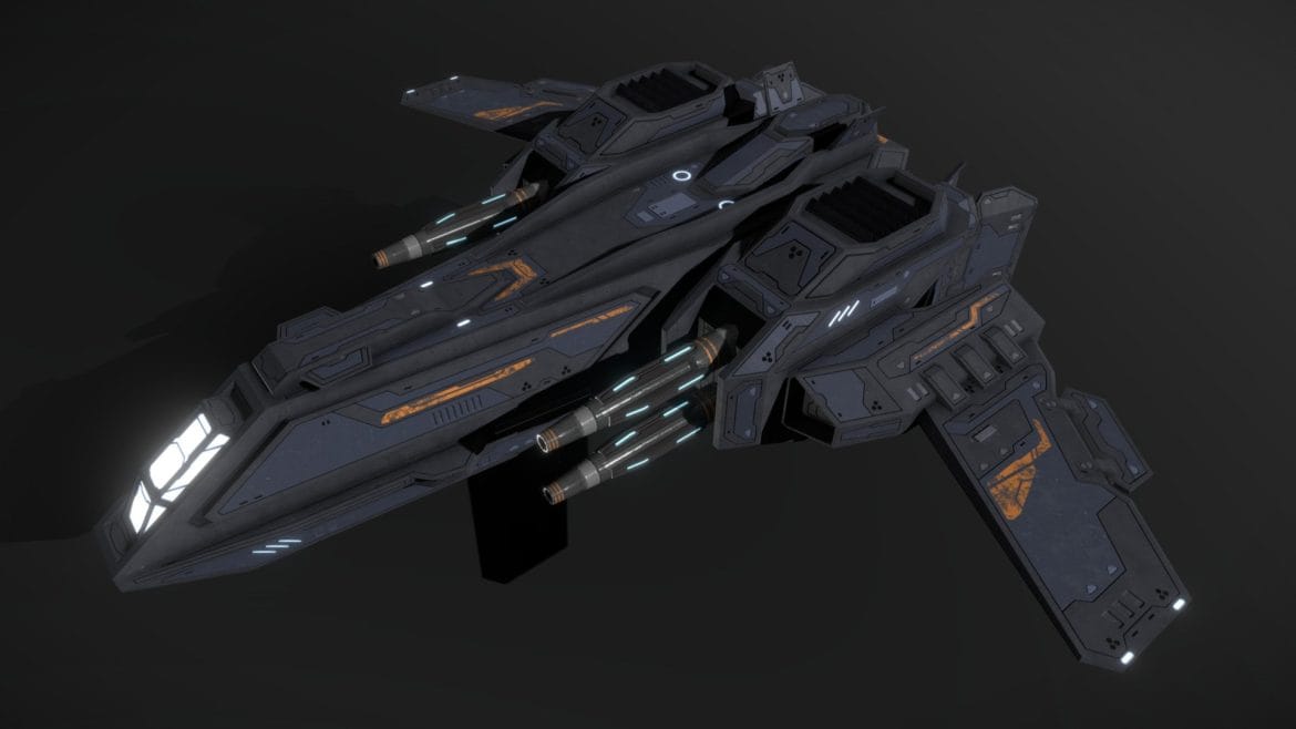 scifi fighter hellstar 3d model