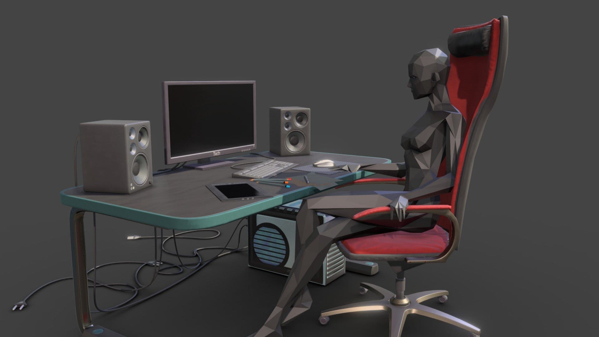 Slick Office Desk [Game Ready] deep3dsea