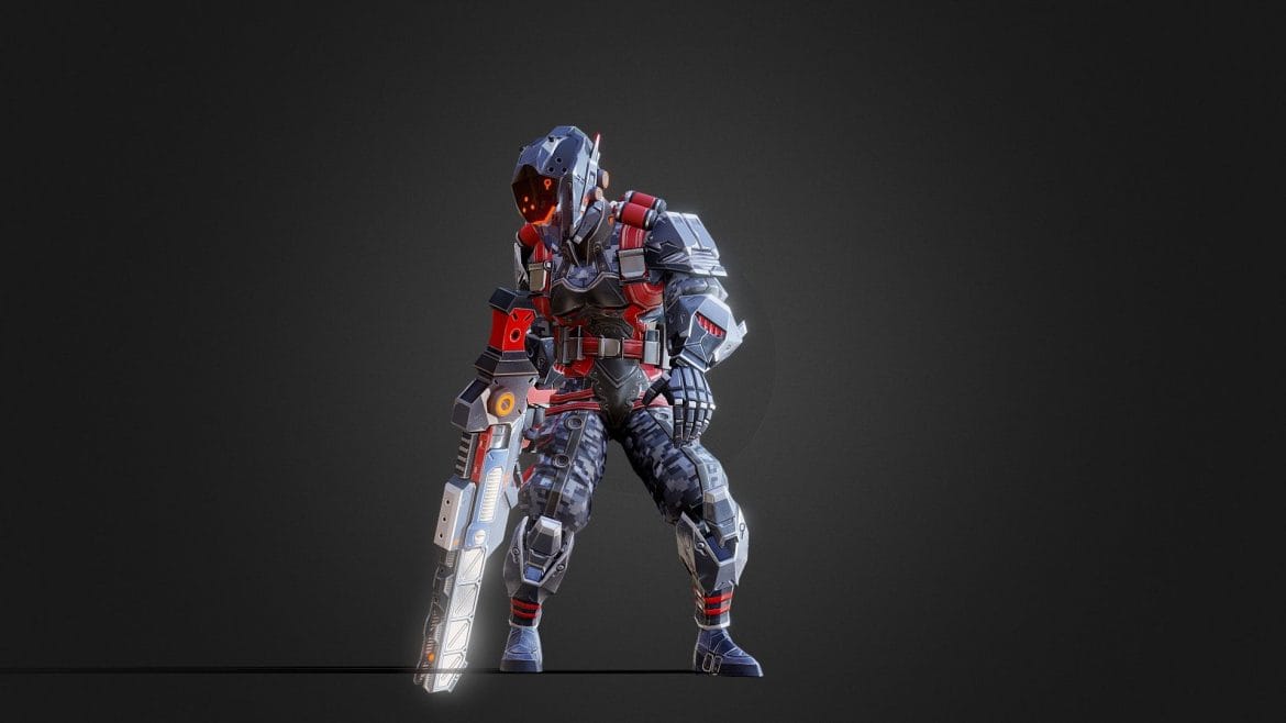 stylized soldier character 3d model