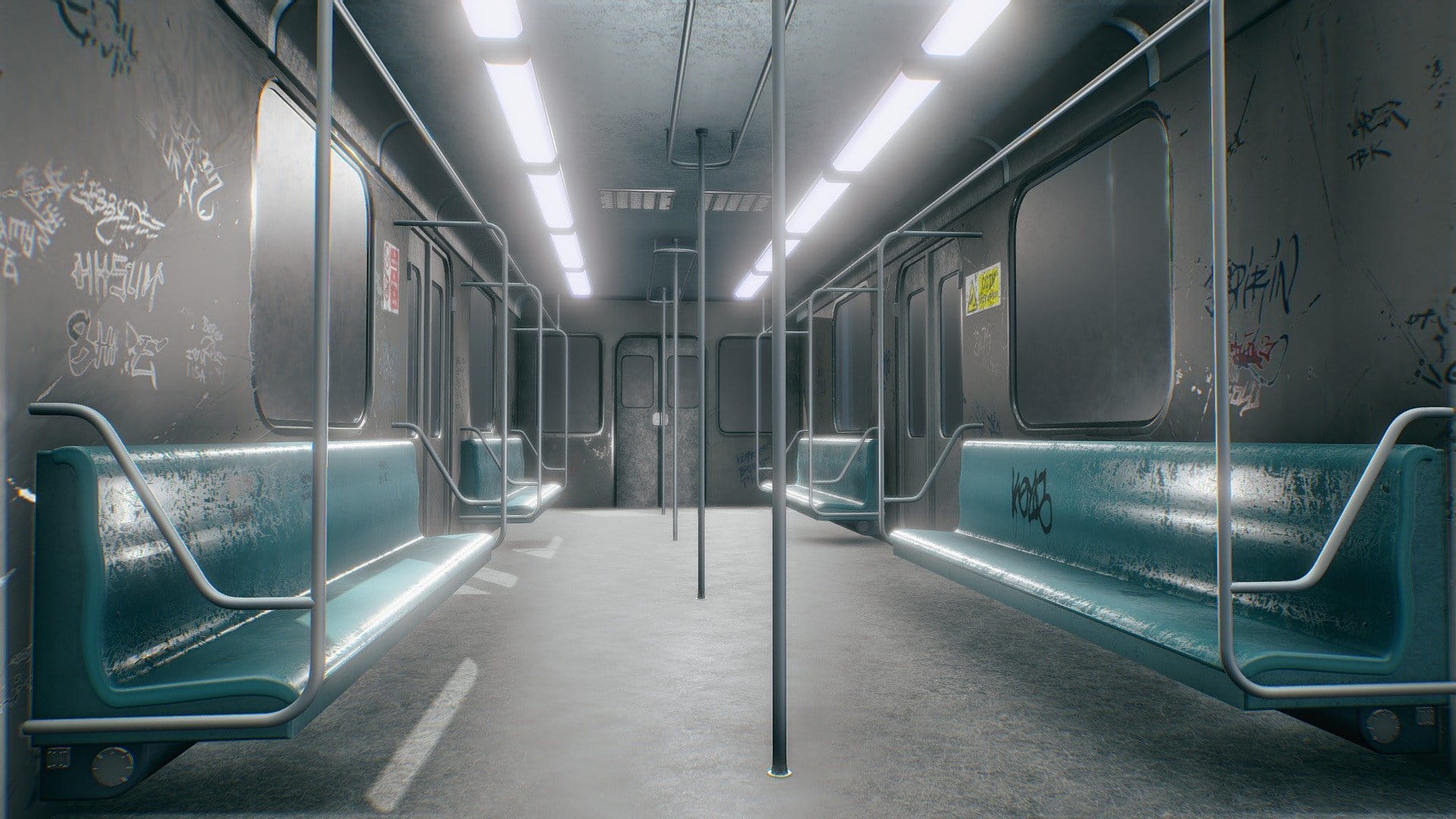 Subway train interior