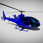 sud aviation gazelle 342 animation low poly 3d model