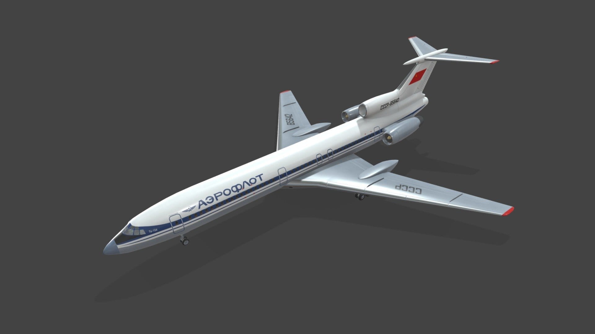 Tupolev Tu-154 USSR with Levels of Detail (LOD)