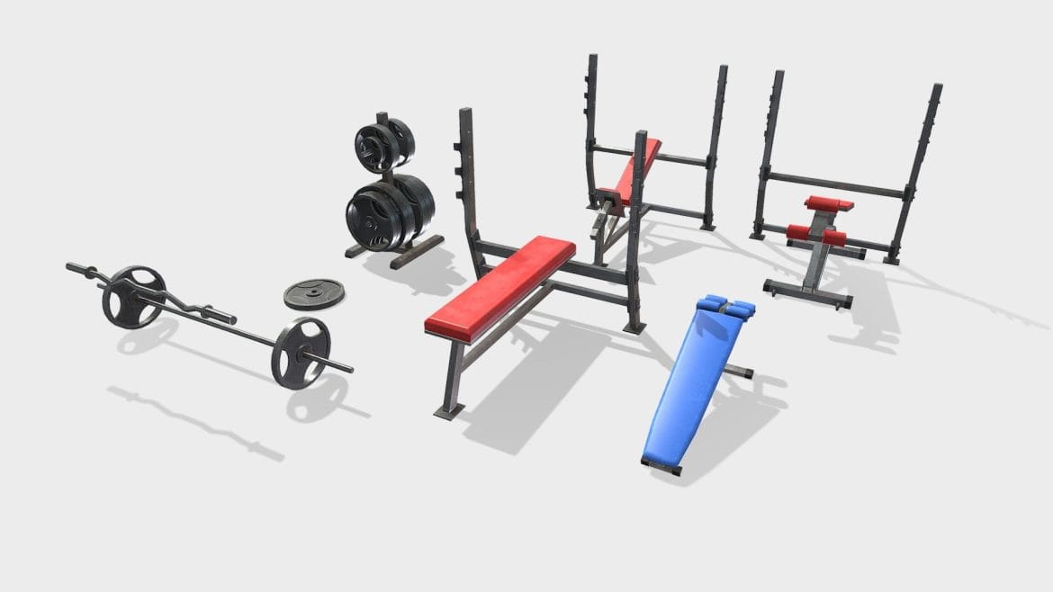 weight lifting equipment 3d model
