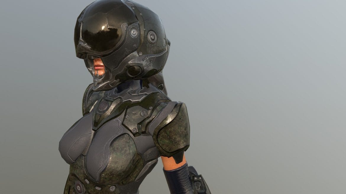 woman soldier 3d model