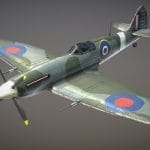 ww2 british fighter aircraft spitfire 3d model